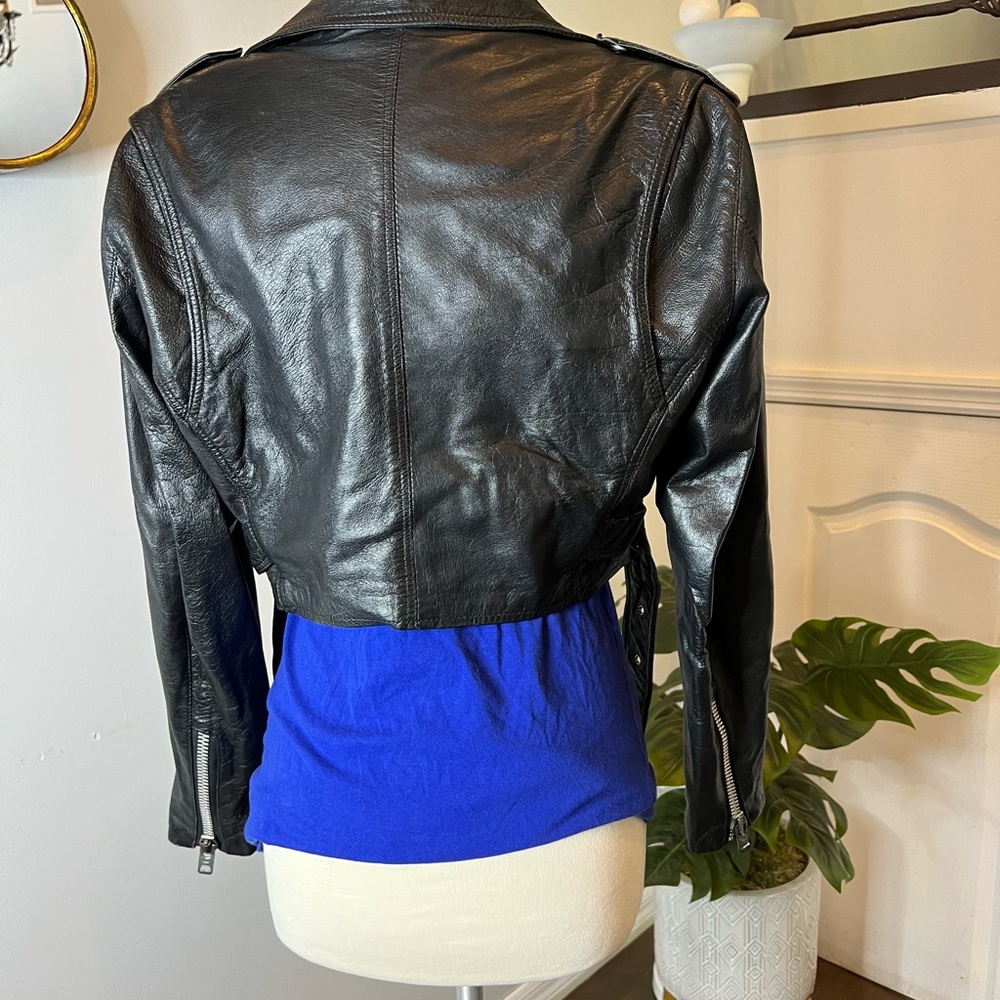 Vintage Crop Motorcycle Jacket sz S - Picture 5 of 15